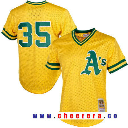 Rickey Henderson Oakland Athletics yellow Throwback jersey