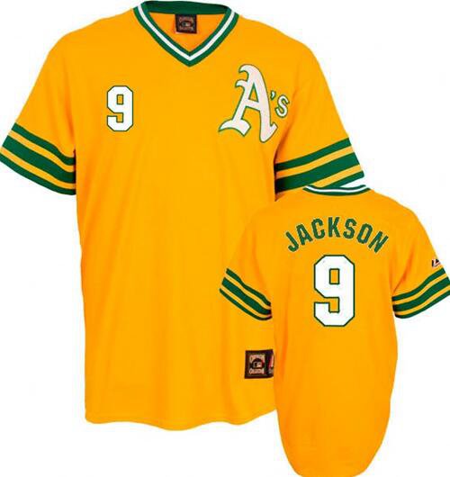 Reggie Jackson Oakland Athletics yellow Throwback jersey