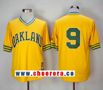 Reggie Jackson Oakland Athletics yellow Throwback jersey