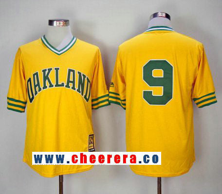 Reggie Jackson Oakland Athletics yellow Throwback jersey