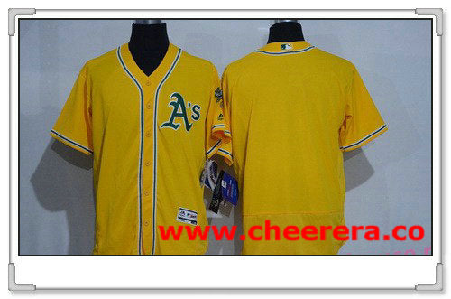 Custom Oakland Athletics yellow jersey