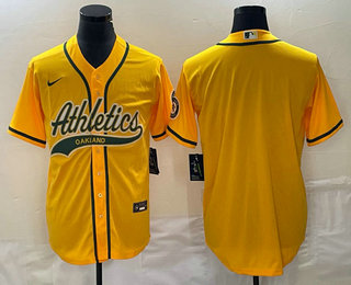 Custom Oakland Athletics yellow jersey