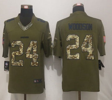 Charles Woodson Las Vegas Raiders green Salute To Service jersey