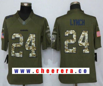 Marshawn Lynch Las Vegas Raiders green Salute To Service jersey