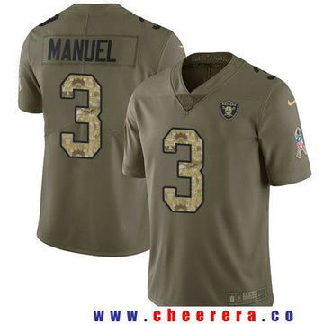 E. J. Manuel Las Vegas Raiders olive Salute To Service jersey