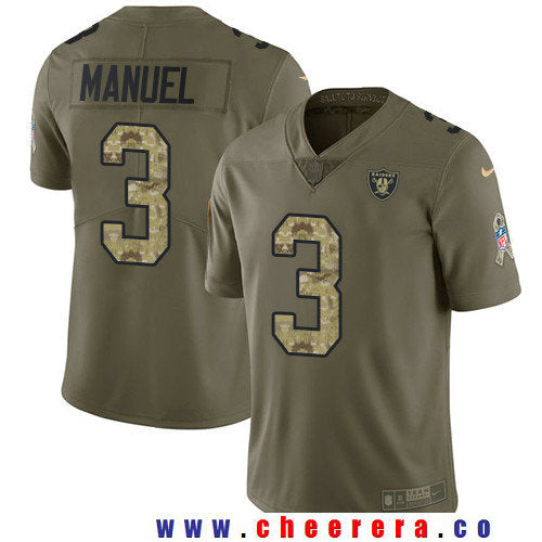 E. J. Manuel Las Vegas Raiders olive Salute To Service jersey