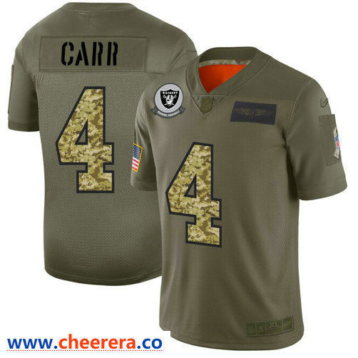 Derek Carr Las Vegas Raiders olive Salute To Service jersey