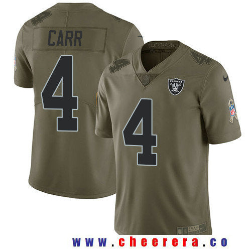 Derek Carr Las Vegas Raiders olive Salute To Service jersey