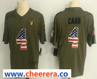 Derek Carr Las Vegas Raiders olive Salute To Service jersey