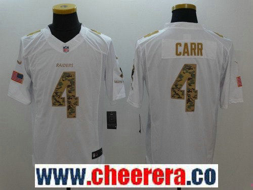 Derek Carr Las Vegas Raiders white Salute To Service jersey