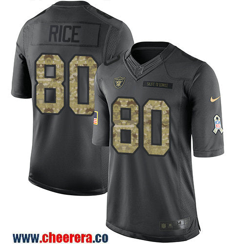 Jerry Rice Las Vegas Raiders black Salute To Service jersey