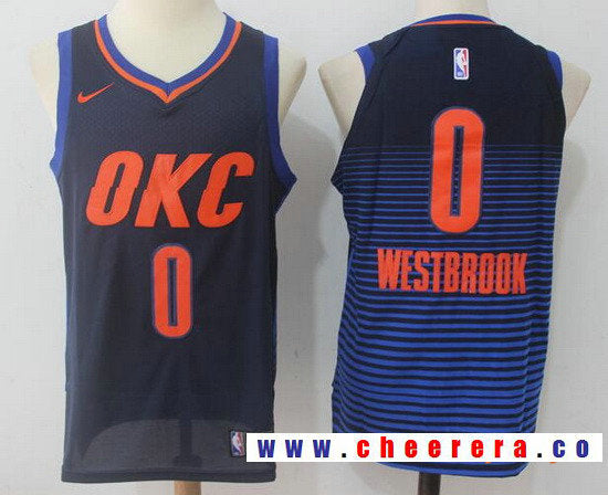Russell Westbrook Oklahoma City Thunder navy jersey