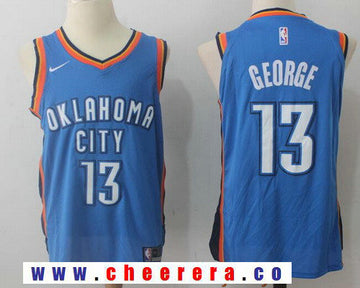 Paul George New Oklahoma City Thunder royal jersey