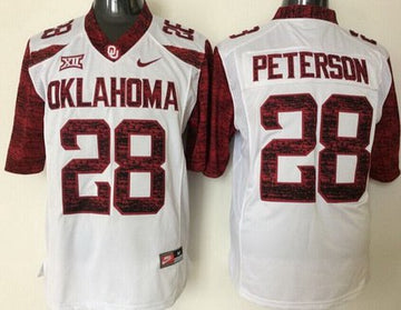 Adrian Peterson Oklahoma Sooners white jersey