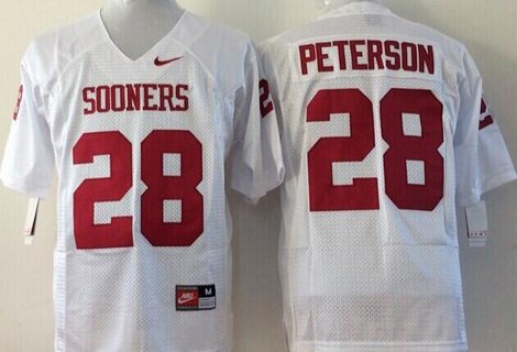 Adrian Peterson Oklahoma Sooners white jersey