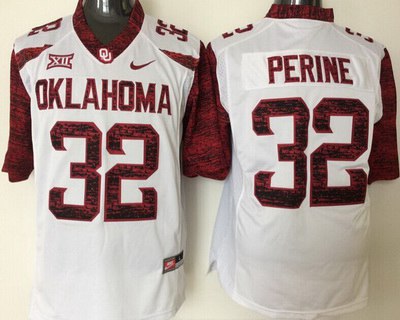 Samaje Perine Oklahoma Sooners white Limited jersey