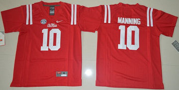 Eli Manning Ole Miss Rebels red jersey