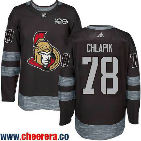 Filip Chlapik Ottawa Senators black jersey