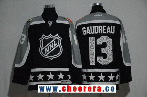 Pacific Division Johnny Gaudreau Reebok Calgary Flames black All-Star jersey