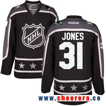 Pacific Division Martin Jones Reebok San Jose Sharks black All-Star jersey