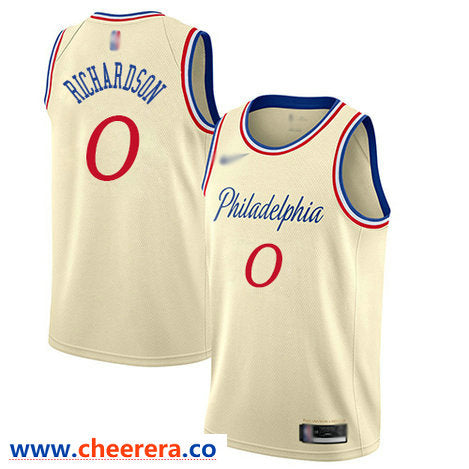 Josh Richardson Philadelphia 76ers cream jersey