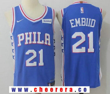 Joel Embiid Philadelphia 76ers royal jersey