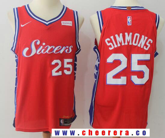 Ben Simmons Philadelphia 76ers red jersey