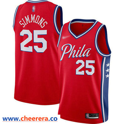 Ben Simmons Philadelphia 76ers red jersey