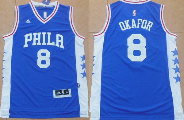 Jahlil Okafor Revolution Philadelphia 76ers blue jersey