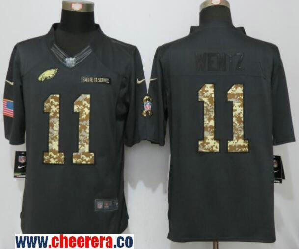 Carson Wentz Philadelphia Eagles black Salute To Service jersey