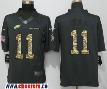 Carson Wentz Philadelphia Eagles black Salute To Service jersey