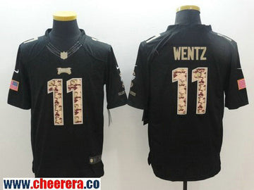Carson Wentz Philadelphia Eagles black Salute To Service jersey