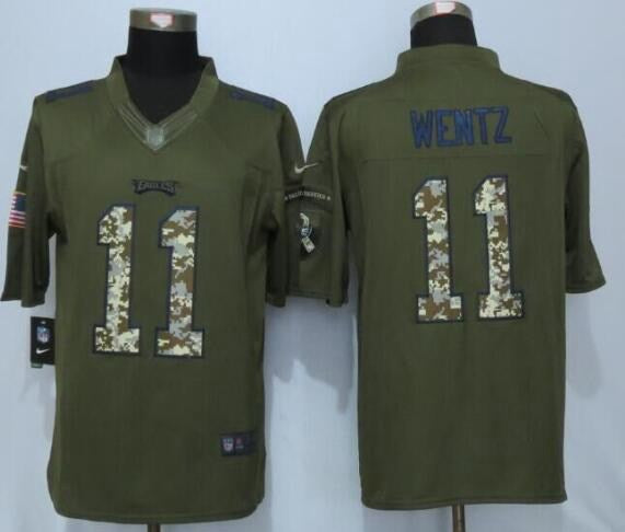 Carson Wentz Philadelphia Eagles green Salute To Service jersey