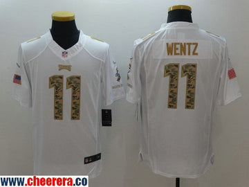 Carson Wentz Philadelphia Eagles white Salute To Service jersey