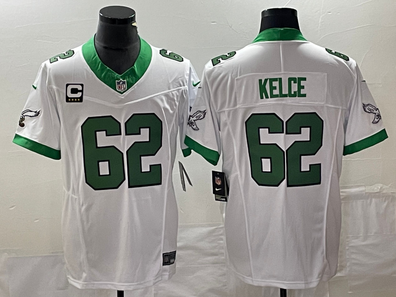 Jason Kelce Philadelphia Eagles white Vapor jersey
