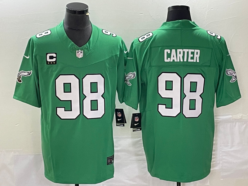 Jalen Carter Philadelphia Eagles green Vapor jersey