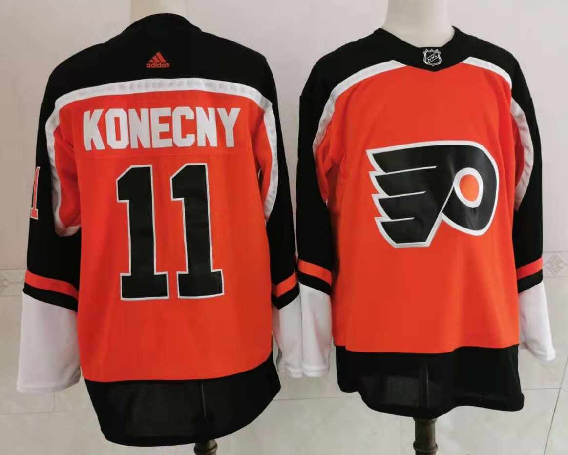 Travis Konecny Philadelphia Flyers orange jersey