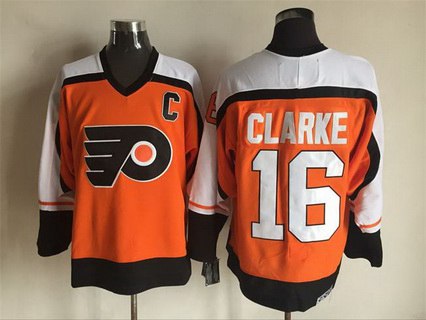 Bobby Clarke Philadelphia Flyers orange Throwback jersey