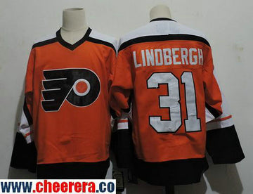 Pelle Lindbergh Philadelphia Flyers orange Throwback jersey
