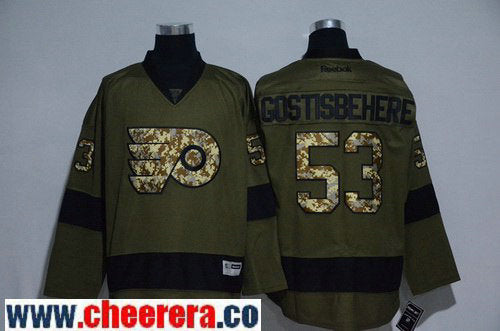 Shayne Gostisbehere Philadelphia Flyers green Salute To Service jersey
