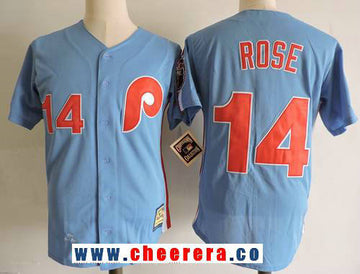 Pete Rose Lilght Philadelphia Phillies blue Throwback jersey