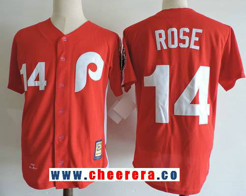 Pete Rose Philadelphia Phillies red Throwback jersey