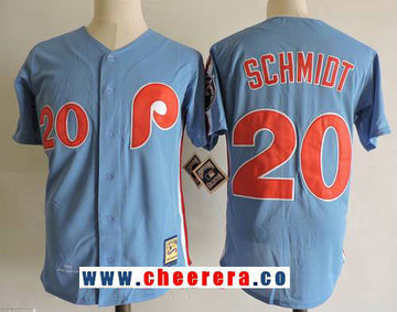 Mike Schmidt Lilght Philadelphia Phillies blue Throwback jersey