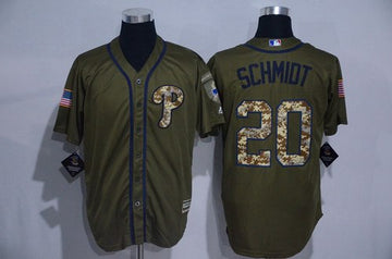 Mike Schmidt Philadelphia Phillies green Salute To Service jersey