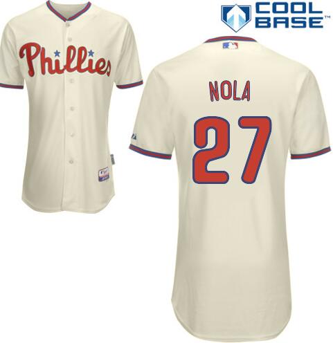 Aaron Nola Philadelphia Phillies cream jersey