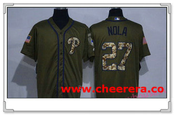Aaron Nola Philadelphia Phillies green Salute To Service jersey
