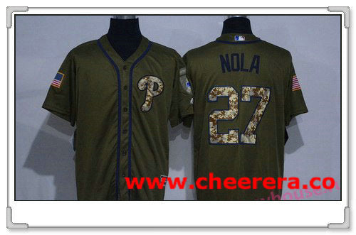 Aaron Nola Philadelphia Phillies green Salute To Service jersey