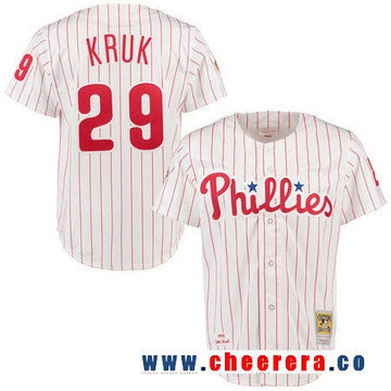 John Kruk Philadelphia Phillies white Cooperstown jersey