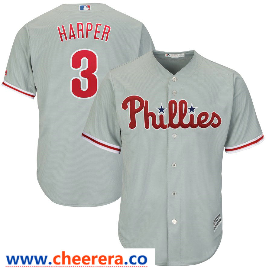 Bryce Harper Majestic Philadelphia Phillies gray Replica jersey
