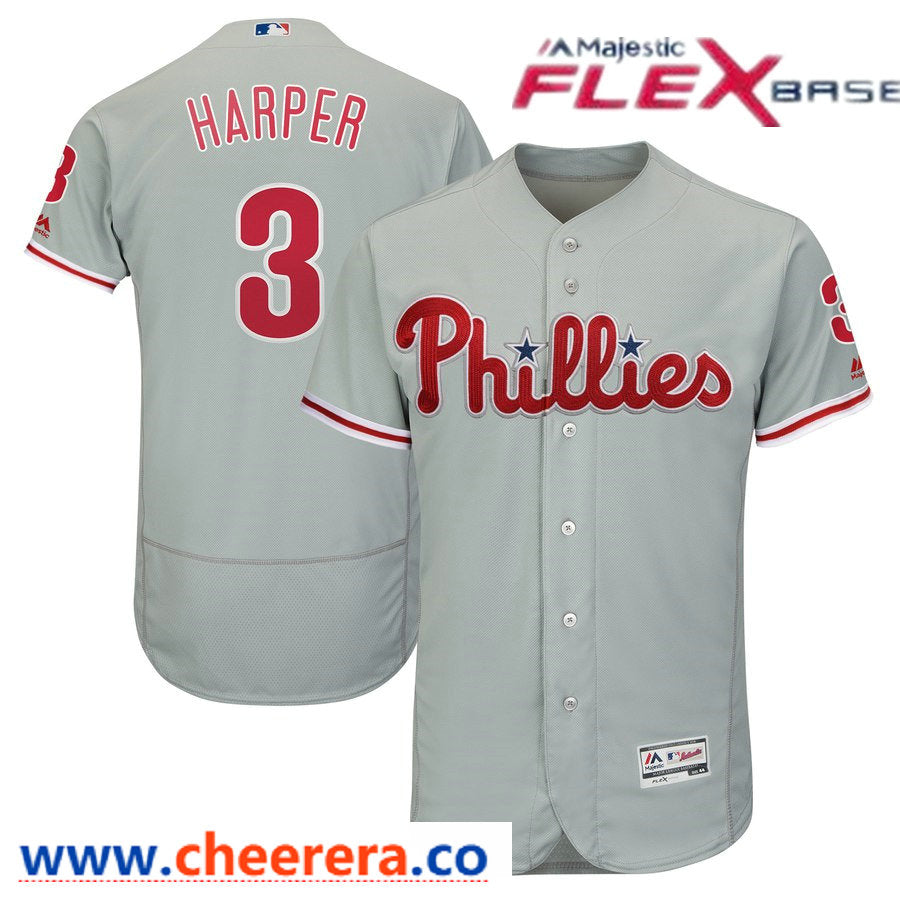 Bryce Harper Majestic Philadelphia Phillies gray Authentic jersey